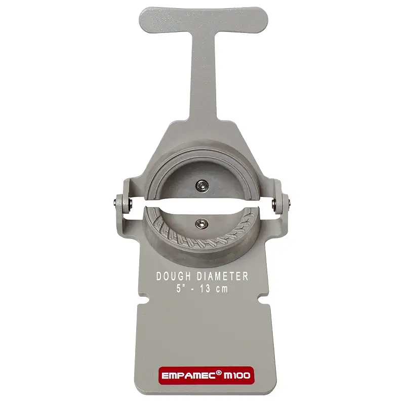 Empanada Maker EMPAMEC dough size diameter 5” (13 Cm) TO BE USED WITH WHEAT FLOUR (Harina de trigo) 5" (13 Cm) Makes 100 empanadas per hour. Close and stamp on a professional way.