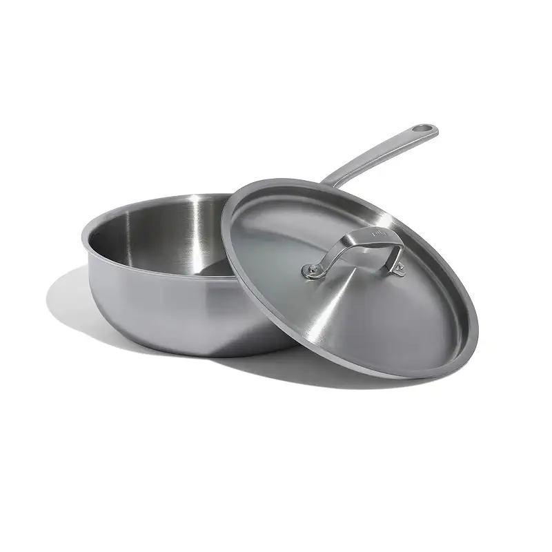 Made In Cookware - 3 Quart Stainless Steel Saucier Pan - 5 Ply Stainless Clad - Professional Cookware - Crafted in Italy - Induction Compatible