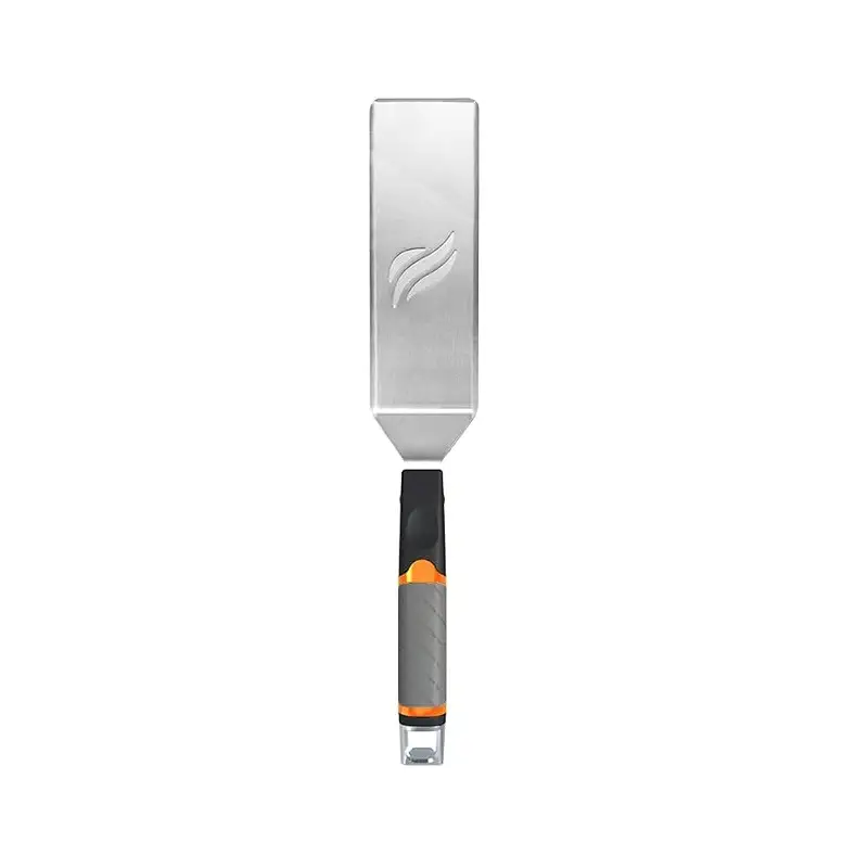 Blackstone® Premium Signature Series Griddle Spatula for Cooking | Blackstone® 5195 Heavy-Duty Stainless Steel, Non-Slip Ergonomic Rubber Handle, Heat Resistant, Built-in Bottle Opener