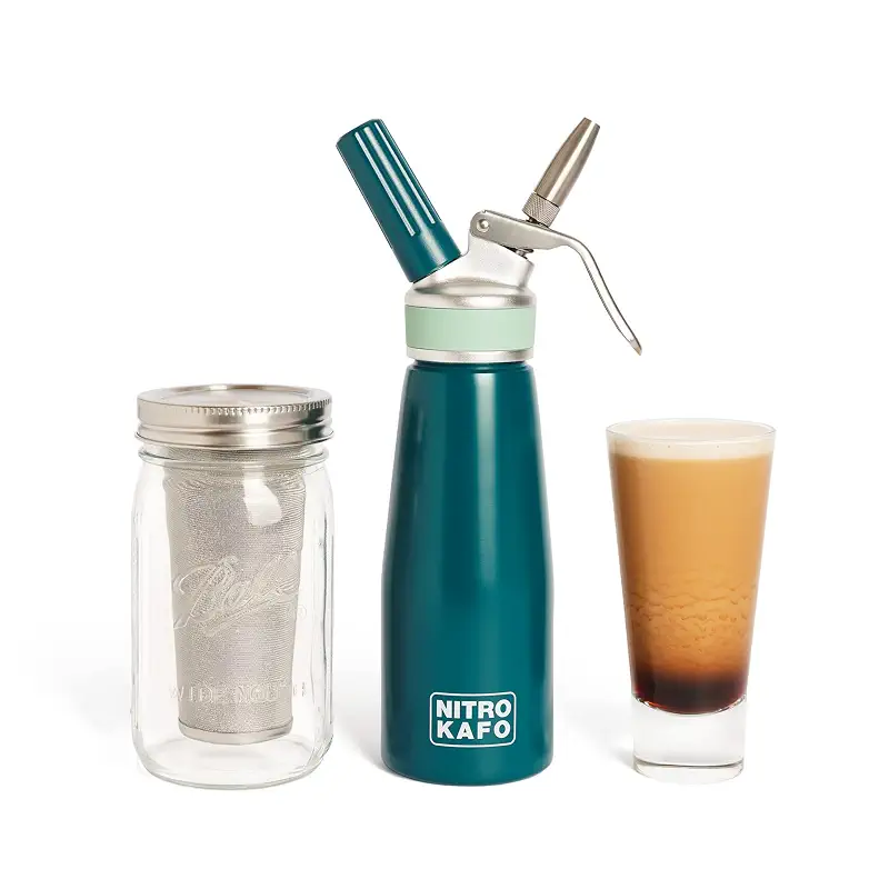 Nitro Cold Brew Maker, Nitro Diffuser Nozzle & Cold Brew Maker, 1-Pint/0.5L | Aluminum Nitro Cold Brew Coffee Maker for Homemade Nitro Cold Brew, Use with N2 Cartridges (Not Included)