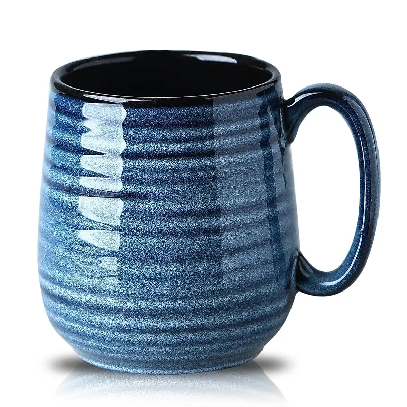 HASENSE Coffee Mug, 20 oz Ceramic Coffee Cup for Men and Women, Large Coffee Mug for Latte Coffee Tea Soup for Office and Home, Dishwasher and Microwave Safe, 1 PCS (Blue)