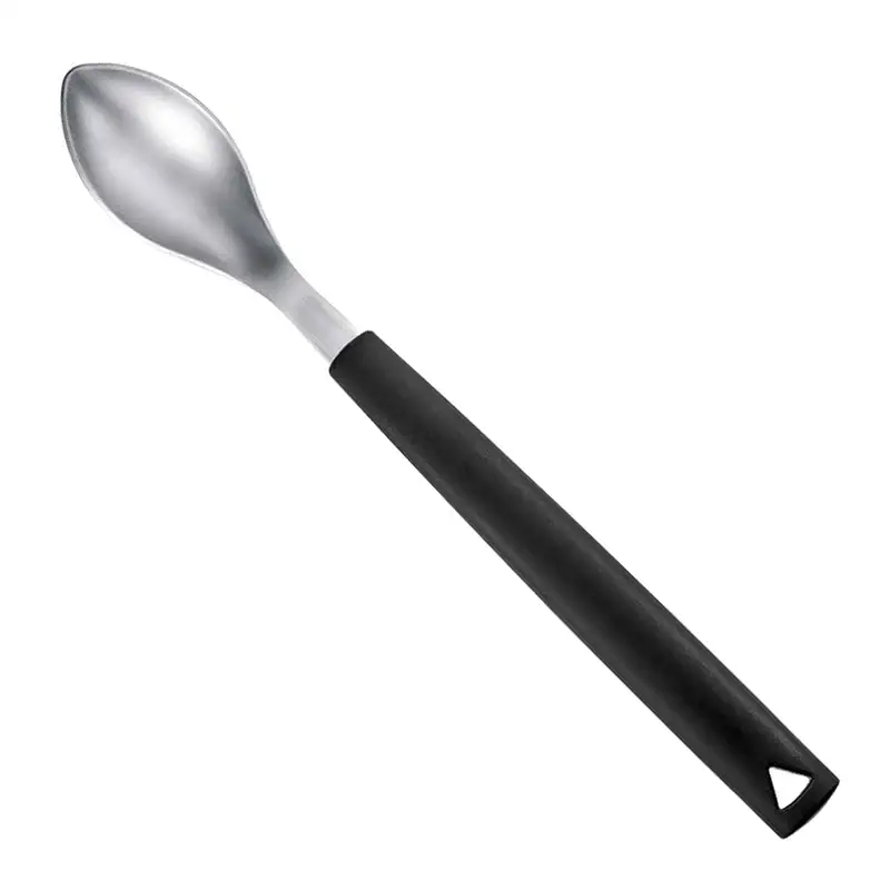 triangle Large Quenelle Spoon, Carded - Stainless Steel - Creates Smooth, Rounded Scoops for Plating - GreenGrip Handle - Dishwasher Safe - Made in Germany | Stainless steel, for 8 cm cams/quenelles, GreenGrip handle, dishwasher-safe, made in Solingen/Germany
