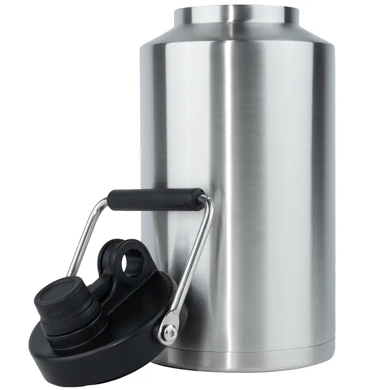 Kerilyn Insulated Gallon Jug with Handle, One Gallon, 128 Ounces, Stainless Steel, Large Double Vacuum Water Bottle for Hot & Cold Drinks, Wide Mouth, Sweat Proof, Great for Travel, Camping