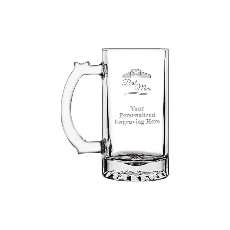 Best Man Personalized Beer Mugs, 16 oz Laser Engraved Custom Best Man Beer Mug Gift, Engraving Included