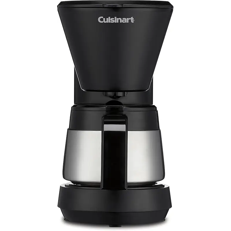 Cuisinart 5-Cup Coffee Maker with Stainless Steel Carafe, Coffee Machine with Removable Water Reservoir, Charcoal Water Filter, 30-Minute Keep Warm, and Brew Pause, DCC-5570NAS, Stainless Steel