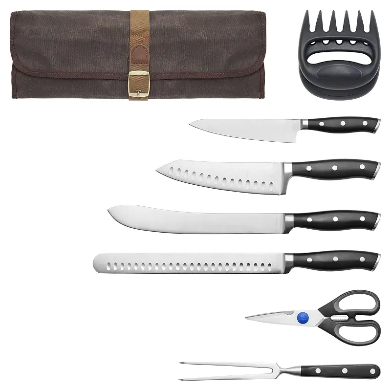 Henckels Forged Accent 9-Pc Carving Tool Set, BBQ Accessories | Backyard BBQ Essentials for Carving, Serving & Grilling. Durable Stainless Steel, Easy Cleanup.