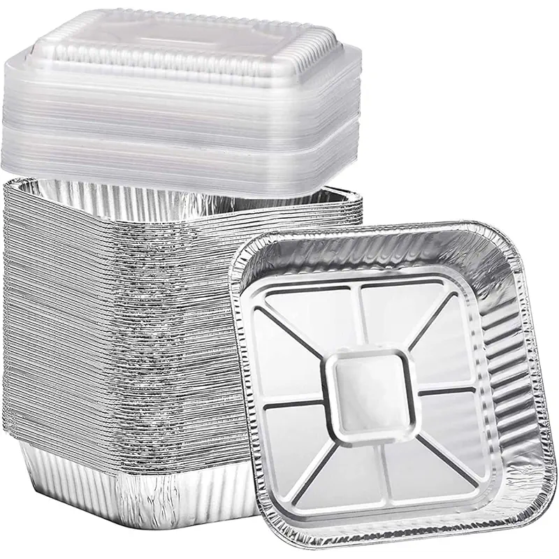 Findful (35 Pack) 8x8 Aluminum Pans with Clear Plastic Lids - Square Baking Cake Pans - Foil Pans with Lids - Disposable Food Containers Great for Cooking, Heating, Storing, Prepping Food