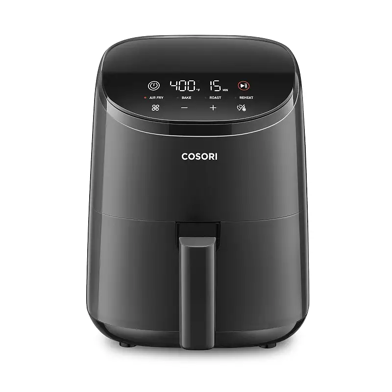 Cosori Lite 2.1 Qt Small Air Fryer, Max 400°F, 4-in-1, 97% less oil, Gray | Ideal for dorms, apartment, RVs, Quiet, Touch control, Air Fry, Bake, Roast, Reheat, Nonstick inner, Dishwasher-Safe Basket