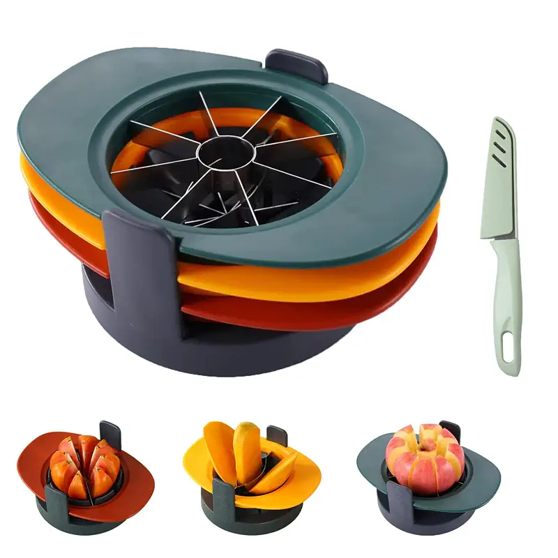 Fruit Slicer, Telawah 4 in 1 Mango Core Slicer with Vegetable Peeler and Cleaning Brush, Mango Core Remover, Tomato Wedge, Simple Kitchen Tools