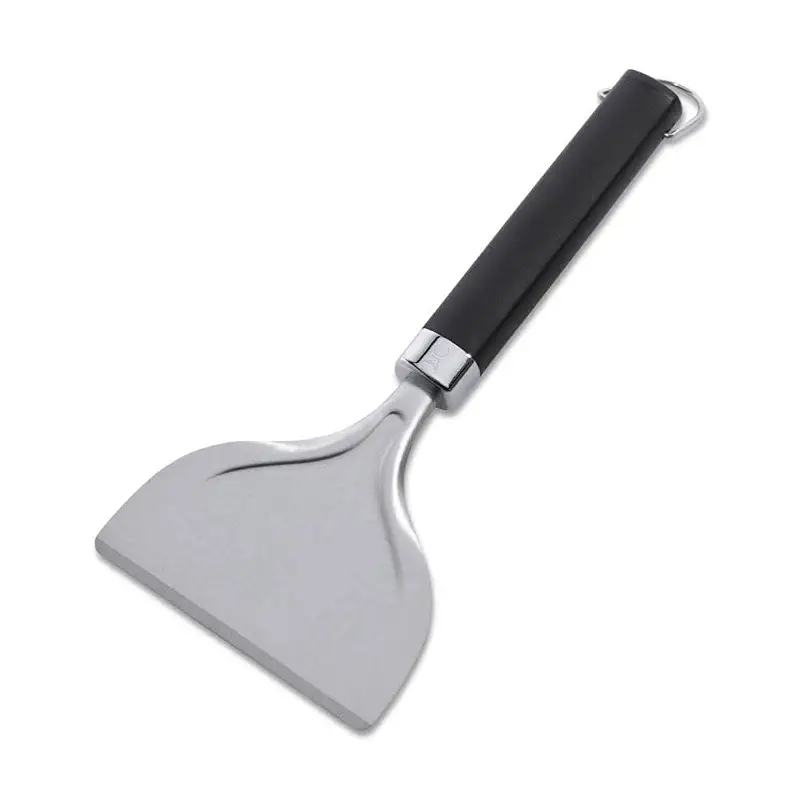 Weber Stainless Steel Griddle Scraper – Non‑Slip Easy‑Grip Handle with Hang Loop for Efficient Grease & Grime Removal, Dishwasher Safe - Griddle Accessory