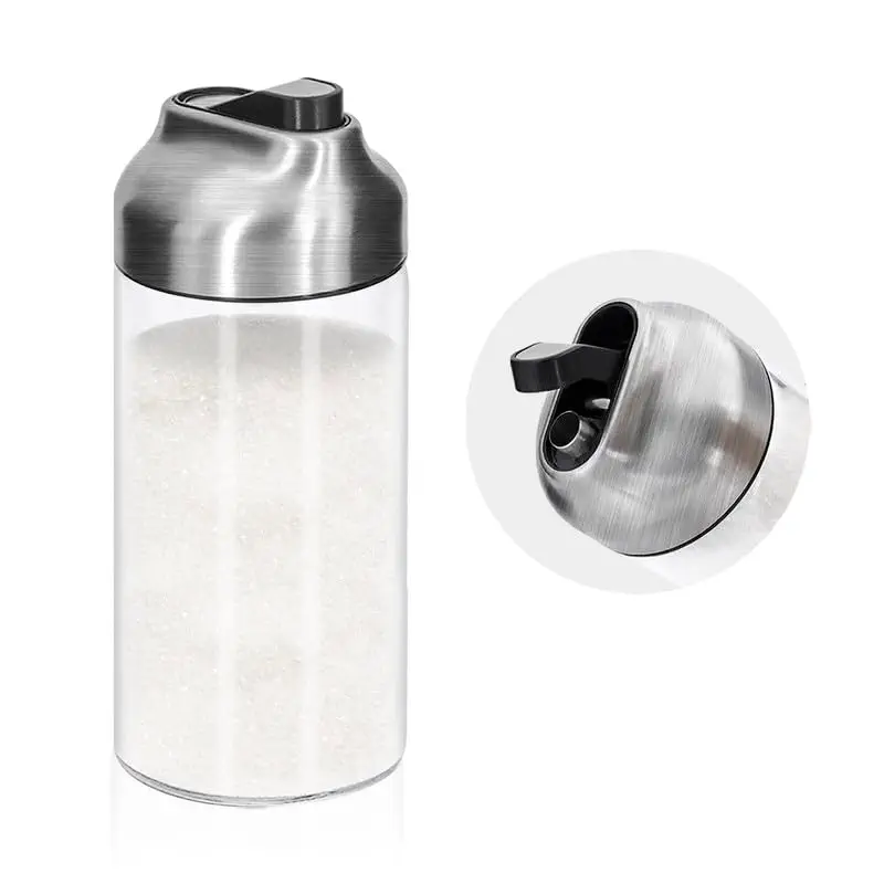 Aelga 12 OZ Glass Sugar Dispenser with Pour Spout, Weighted Pourer, for Coffee, Tea & Baking
