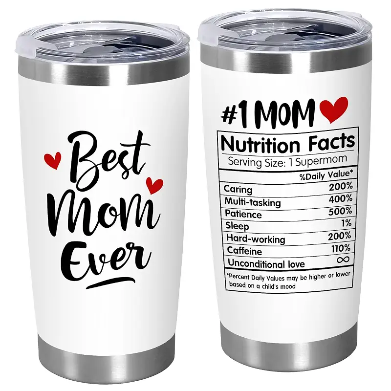 TEEZWONDER Birthday Gifts for Mom - 20 oz Stainless Steel Tumbler | Mom Birthday Gifts, Birthday Gift Ideas, Tumblers for Women, Easy to Clean, Spill-Resistant Lid, Ready to Gift