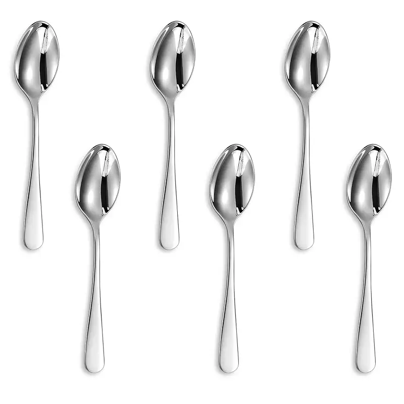 KEAWELL Premium Louise 6-Piece 4.4-Inch 18/10 Coffee Spoons (4.4 inches, 6) | 18/10 Stainless Steel Demitasse Espresso Spoons; Mini Size for Coffee & Tea; Brilliant Mirror Finish; Dishwasher Safe