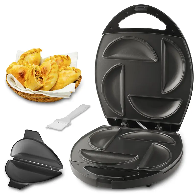 FineMade Electric Empanada Maker Machine with Press Mold, Large Dumpling Maker, Pierogi Maker Press Machine, Make 4 Psc of 6 Inches Large Empanadas, Jamaican Beef Patties,Calzones, Pocket Pies
