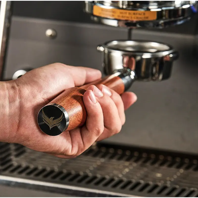 54mm Bottomless Portafilter Breville Compatible Rosewood Handle & Naked 18-21 Gram Filter Basket Included Fits Barista Express, Pro, Touch, Bambino Plus, Infuser, Duo Temp Pro Impress