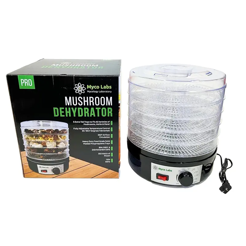 Myco Labs 350 Watt Mushroom Dehydrator with Adjustable Temperature Control and Extra Tall Trays