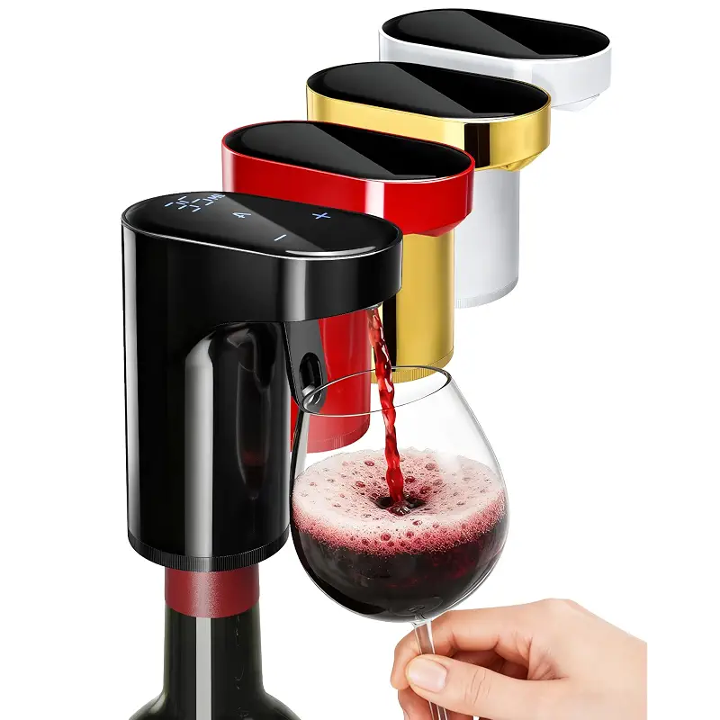 5 in 1 Wine Aerator Whiskey Dispenser,Liquor Decanter, Alcohol Pourer-Black | Ideal Gift for Holidays & Birthdays | 1-Second Aeration | Easy Tap-to-Pour | 1-999ml Precision | USB-C Rechargeable |Smart