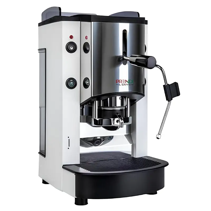 ESE Pod Espresso Machine – Spinel Pinocchio Coffee Maker for 44mm Paper Pods, Made in Italy, Compact Automatic Espresso Machine for Home & Office, Includes 100 Free ESE Pods, White Colour