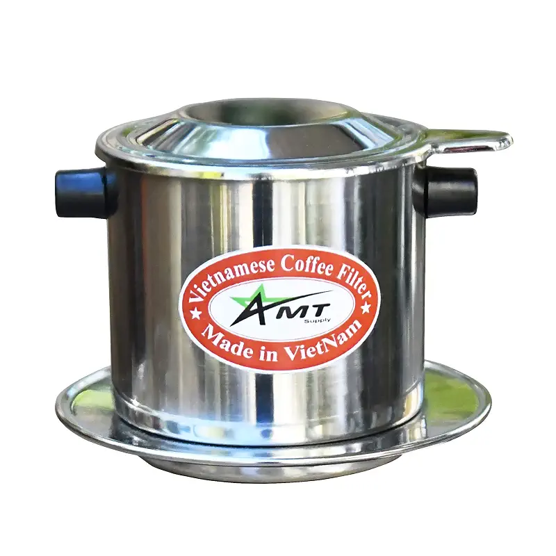 AMT 6.5 oz Coffee Maker, Phin Filter with Cork, Screw Down Coffee Dripper for Vietnamese Style Coffee at Home or Office