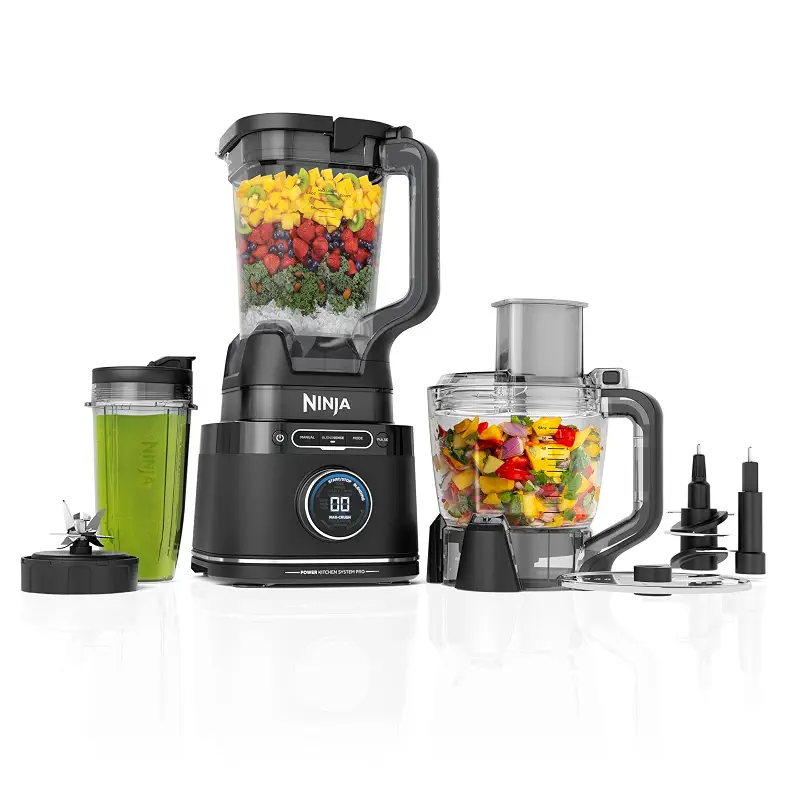 Ninja Kitchen System, BlendSense Tech, 72 oz, 1800PW, Black, TB401 | BlendSense Tech for smoothies, cookie dough, salsa & more. 8-cup processor bowl, 24-oz cup, 1800 peak watts.