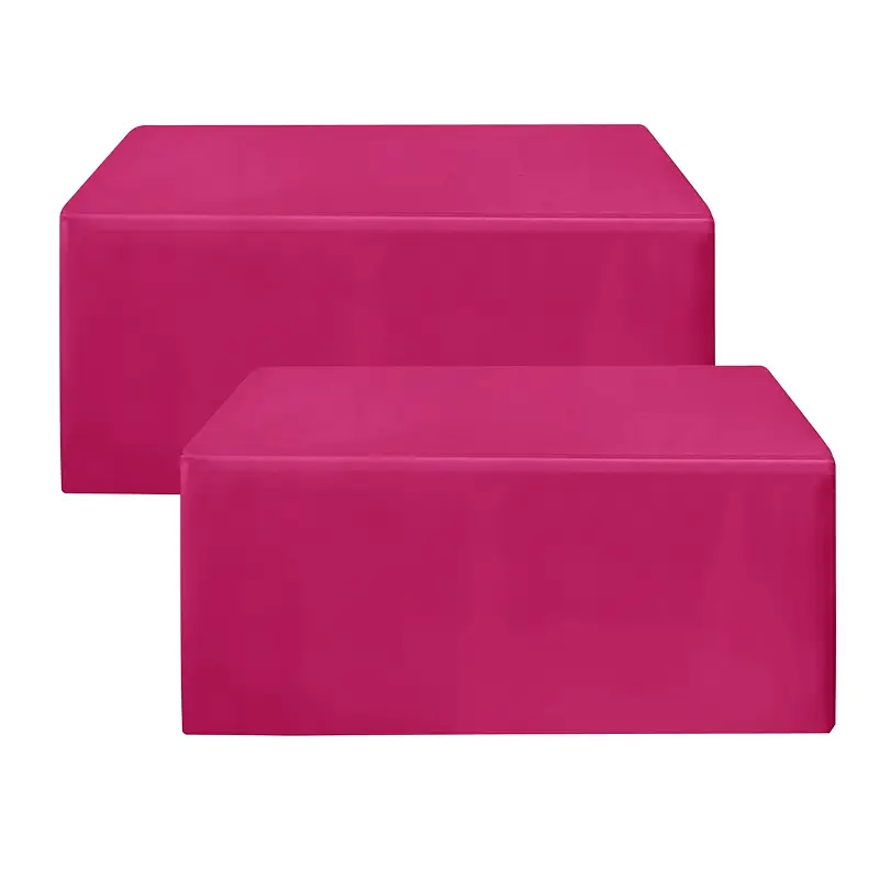 Fitted Table Cloths For 6 Foot Rectangle Tables,Vendor Booth 2 Pack Fuchsia | Wrinkle Resistant 6ft Rectangular Table Covers for Trade Show, Craft Show, Outdoor Parties, Birthday, Wedding