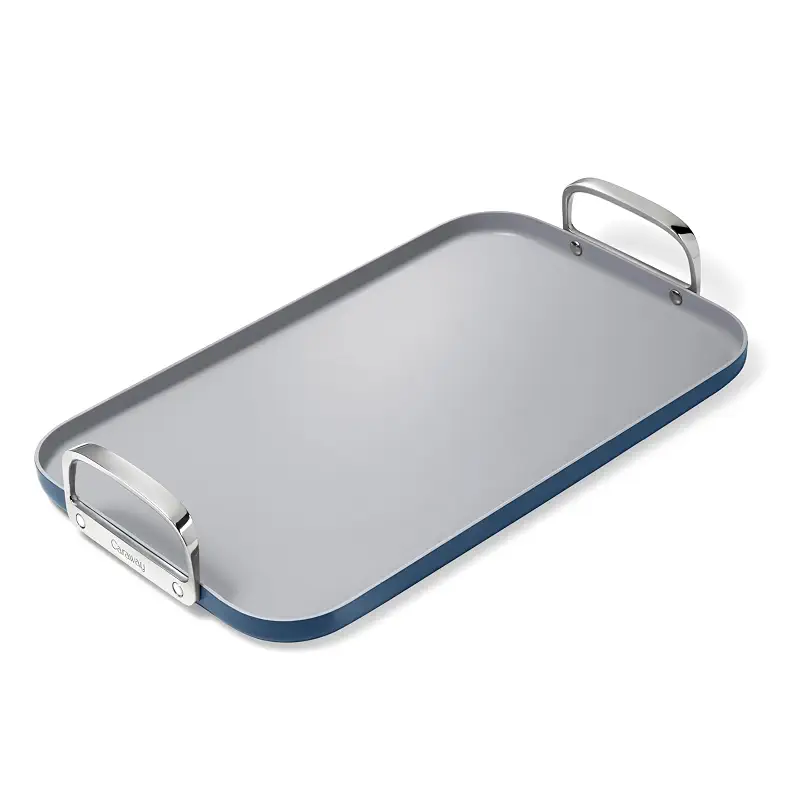 Caraway Double Burner Griddle, 19x12" Griddle Pan | Non-Stick Ceramic Coated, Non-Toxic, PTFE and PFOA Free, Oven Safe and Compatible with All Stovetops, Navy