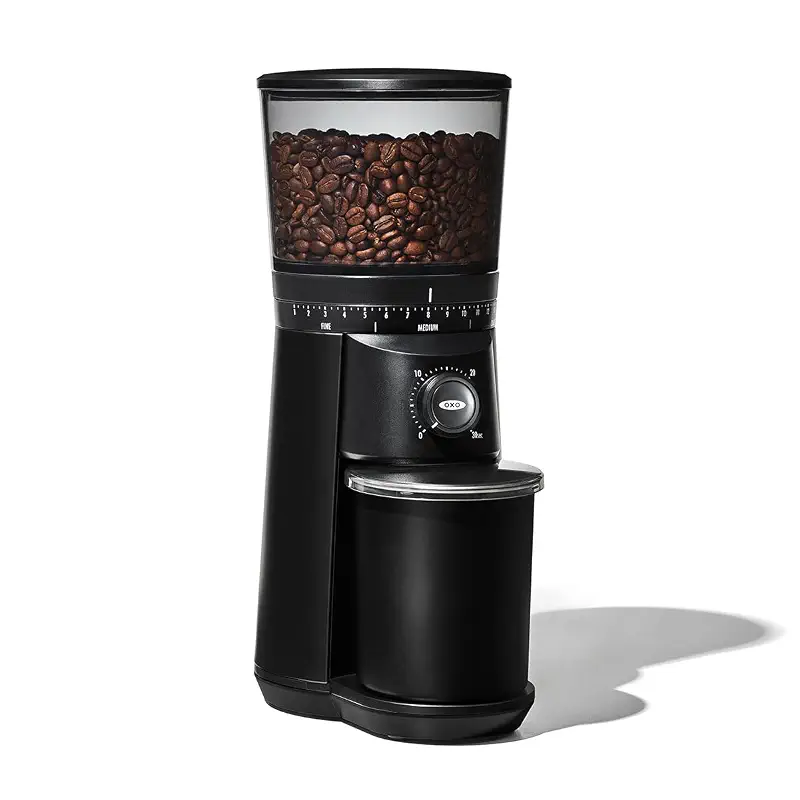 OXO Brew Conical Burr Grinder - Matte Black, Stainless Steel Burrs, One-Touch Automatic Smart Grind
