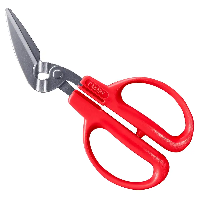 CANARY Crab Scissors Heavy Duty 6.7", Made in JAPAN, Seafood Scissors for Cutting Crab Legs, Lobster, Shell, Sharp Serrated Japanese Stainless Steel Blade, Red