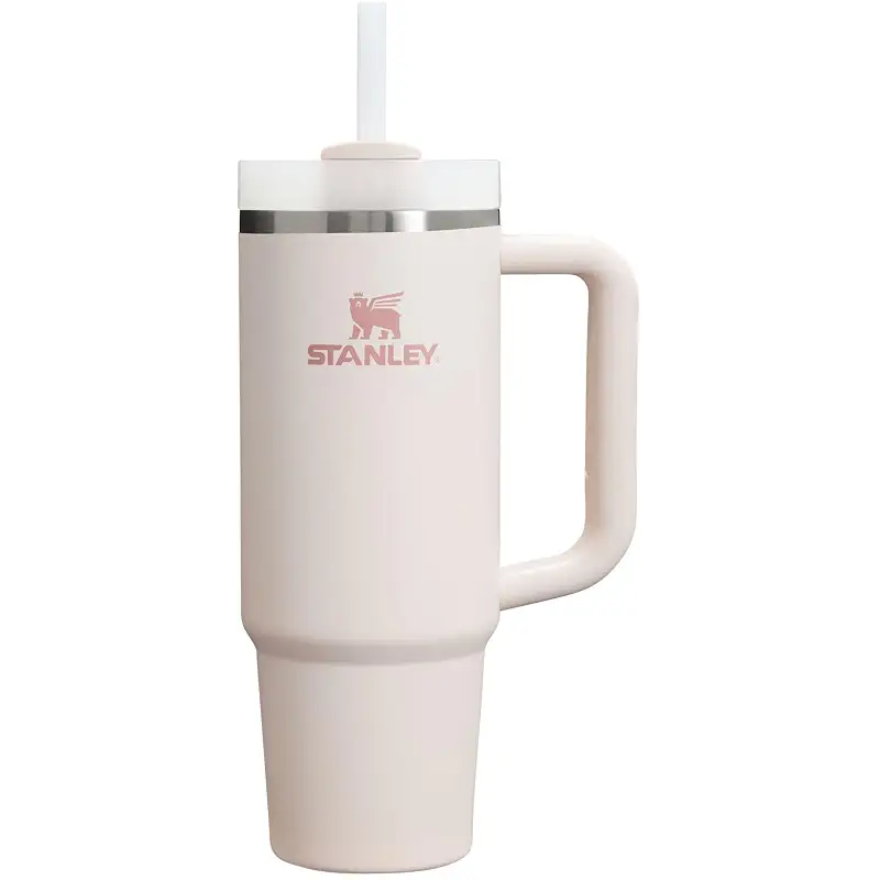 STANLEY Quencher H2.0 Tumbler with Handle and Straw 30 oz | Flowstate 3-Position Lid | Cup Holder Compatible for Travel | Insulated Stainless Steel Cup | BPA-Free | Rose Quartz 2.0