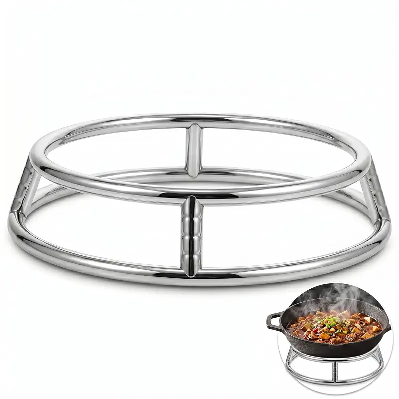 Wok Ring for Electric Stove 11.5 Inch Stainless Steel Wok Rack Support Stand for Gas Hob and Grill Heavy Duty Round Rack Stand for Kitchen Cookware Heat Resistant