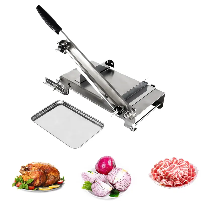 12 inch Meat slicer, GrillFancy stainless steel heavy manual frozen meat slicer, beef and lamb roll food slicer, suitable for home cooking, Cheese slicing, BBQ slicing, easy to use