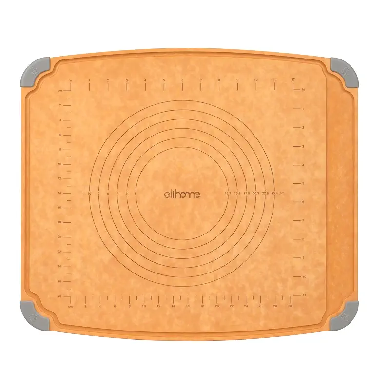 Elihome Essential Baking Pastry & Cutting Board for Kitchen, Wood Fiber Cutting Board for Kitchen, Knife Friendly, Dishwasher Safe, Non-Slip Feet, Juice Groove, Non-Porous, Eco Friendly, 15" x 18"