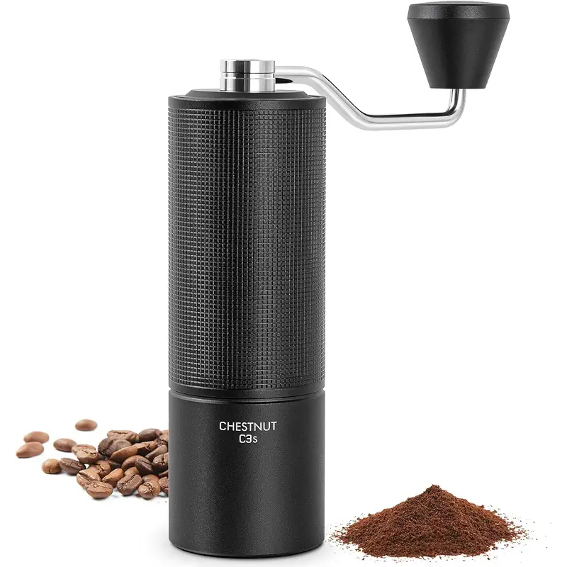 TIMEMORE Chestnut C3S Manual Coffee Grinderwith Stainless Steel S2C Conical Burr, All-Metal Body, Adjustable Setting for Espresso/Pour Over/French Press, Capacity 25g, portable Hand Grinder, Black