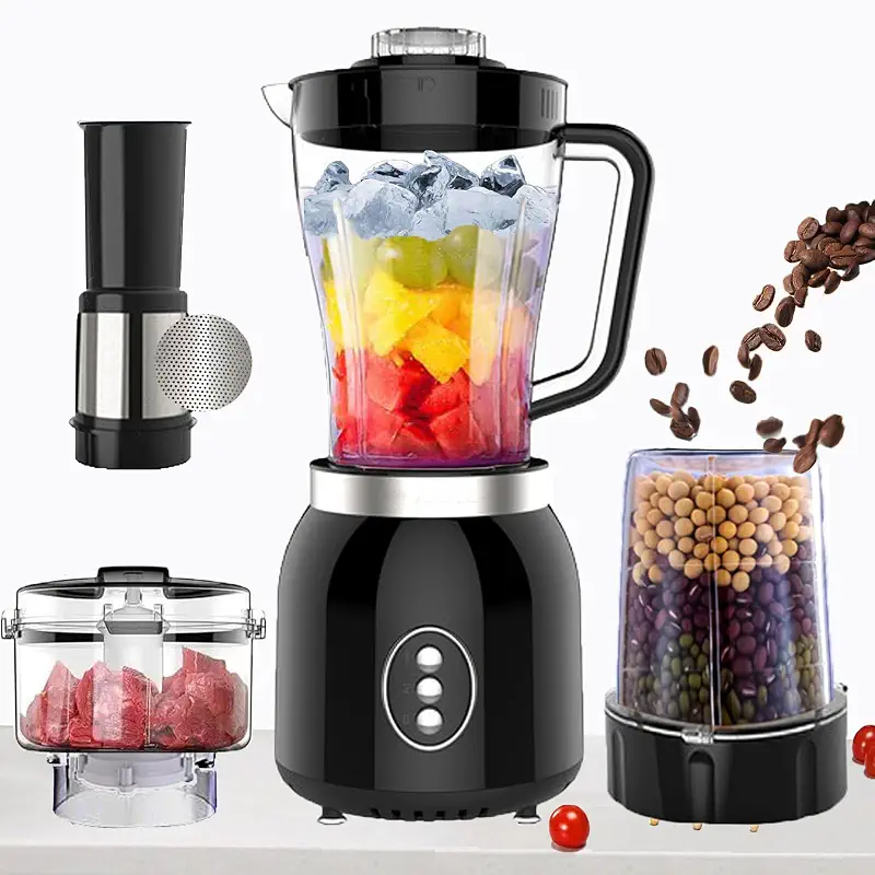 4-in-1 Kitchen Mixer, 800W Blender Food Processor & Grinder with 2 Speeds | Electric Mixer Machine for Shakes, Smoothies, Meat Chopping, Dry Grinding, Kitchen Appliance, Easy Clean, Compact, Versatile