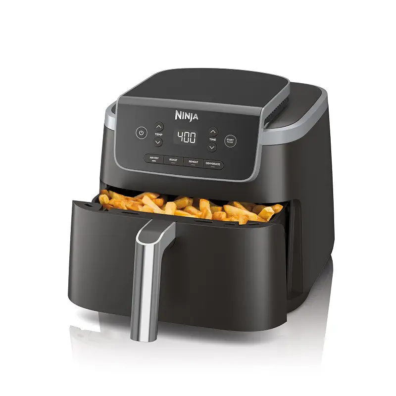Ninja Air Fryer Pro, 5 Qt, 4-in-1, Grey, AF141 | Air fry, roast, reheat, dehydrate, 1750W, 400F max, Fits 4 lbs fries, Nonstick basket, Dishwasher-safe