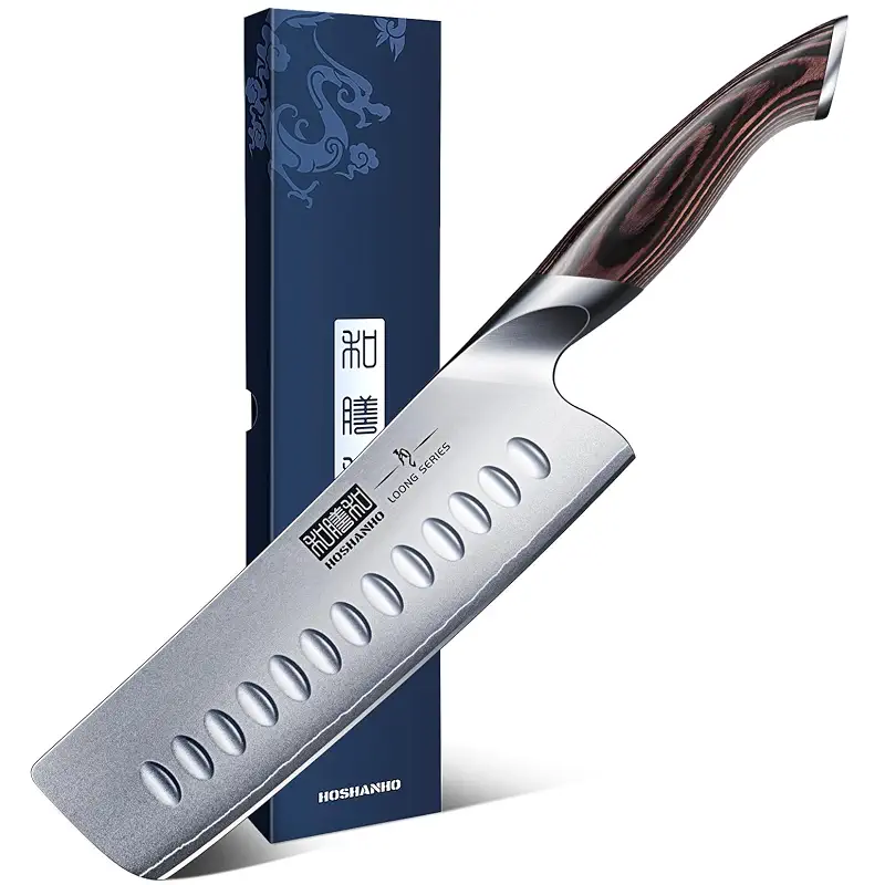 HOSHANHO 7 Inch Nakiri Knife, Ultra Sharp Japanese Kitchen Chef Knife | Multipurpose Japanese High Carbon Stainless Steel Meat Vegetable Sharp Kitchen Knife with Ergonomic Pakkawood Handle