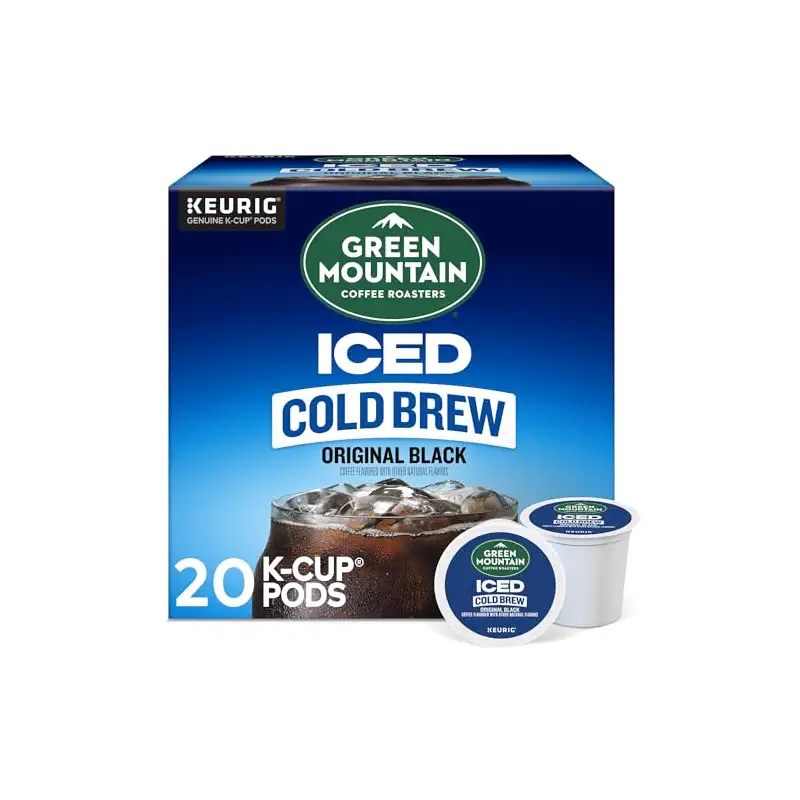 Green Mountain Coffee Roasters Original Black Iced Cold Brew Coffee, Single Serve Keurig K-Cup Pods, 20-Count Box