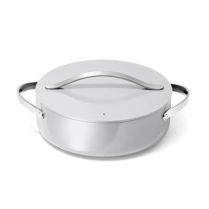 Caraway 6 qt Non-Stick Ceramic-Coated Rondeau Pot | Non-Stick Pan with Lid, Free From forever Chemicals, Perfect for Searing, Braising, and Roasting, Gray