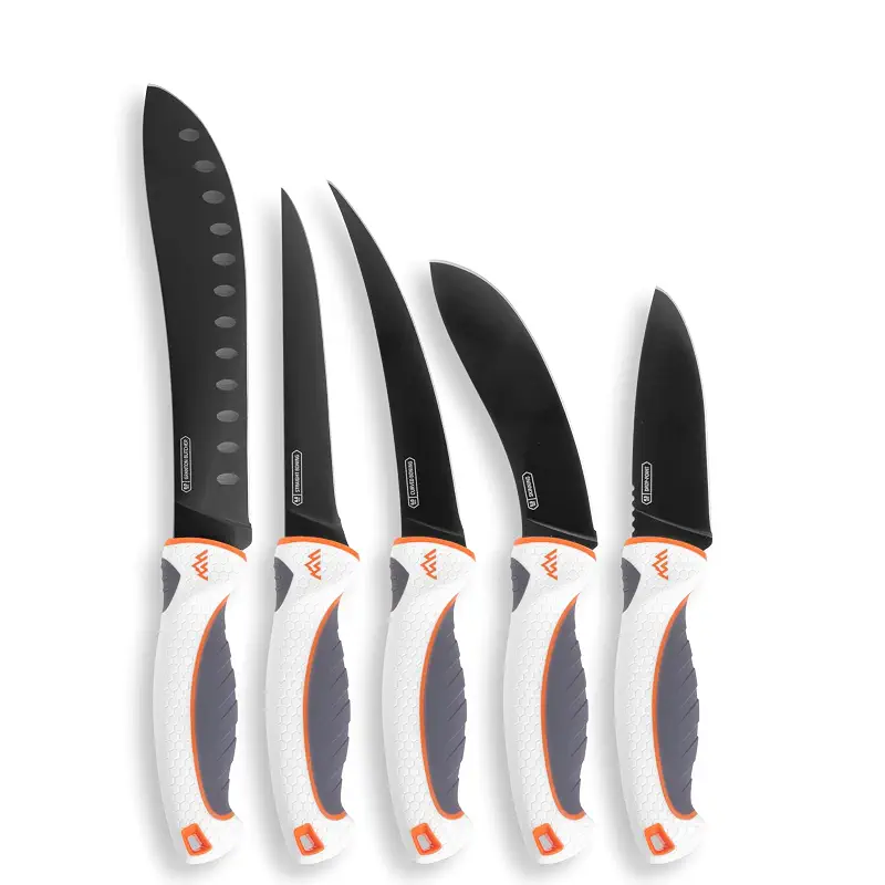 OUTDOOR EDGE ErgoMax 6-Piece Professional Game Processing Knife Set - Caping & Boning Knives, Skinning Knife, Butcher, Elite Big Game, Elk & Deer Hunting Gear, Perfect Field Dressing Knife Set