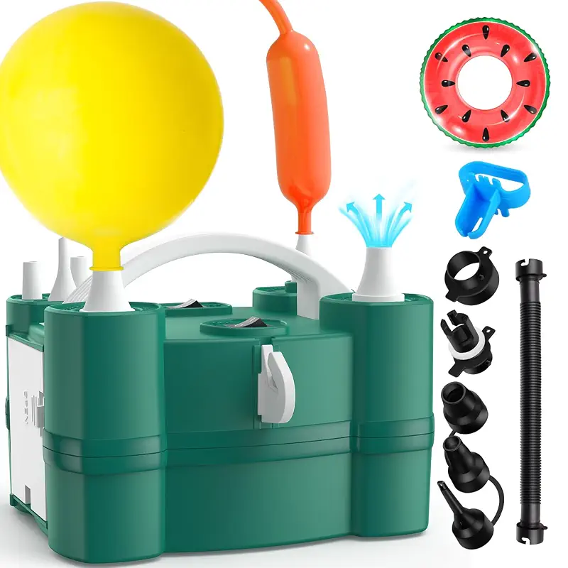 Balloon Pump 3-in-1 Electric Air Pump for All Balloons& Inflatables, Triple Inflating Ports for Latex 260q Foil Mylar Balloon Inflation, Quick-Fill Inflator Deflator for Pool Floats Air Beds