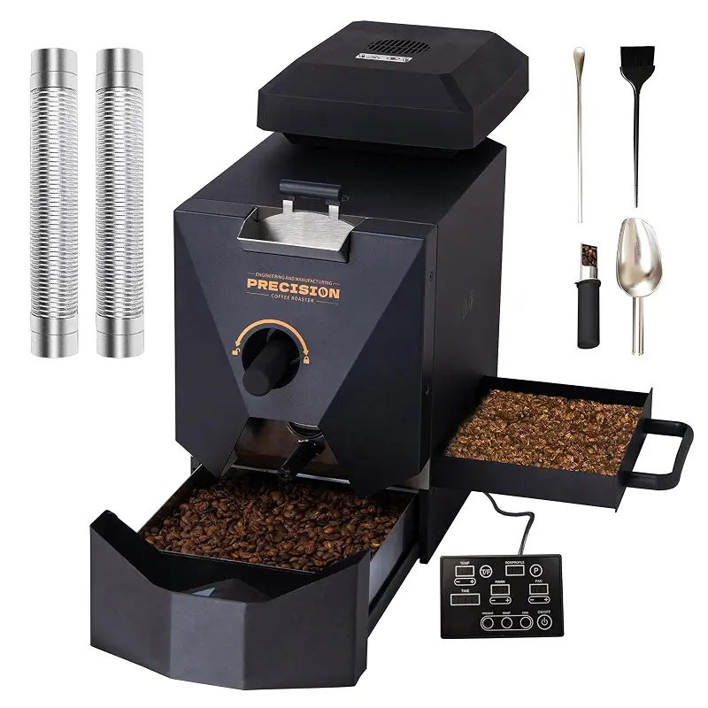 1Pound Electric Coffee Roaster for Home Use, Automatic Roasting And Easy Operation, With A Smoke Filter(Suitable for light roasting), 2 Chimney Tube, And Chaff Collector.