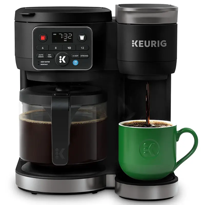 Keurig K-Duo Hot & Iced Single Serve & Carafe Coffee Maker, MultiStream Technology, 72oz Reservoir (Gen 2) | Multistream Tech, Brews K-Cup Pods and Grounds, Brew-over-Ice, Strong and Extra Hot, 6-12 Oz Cups, 6-12 Cup Carafe