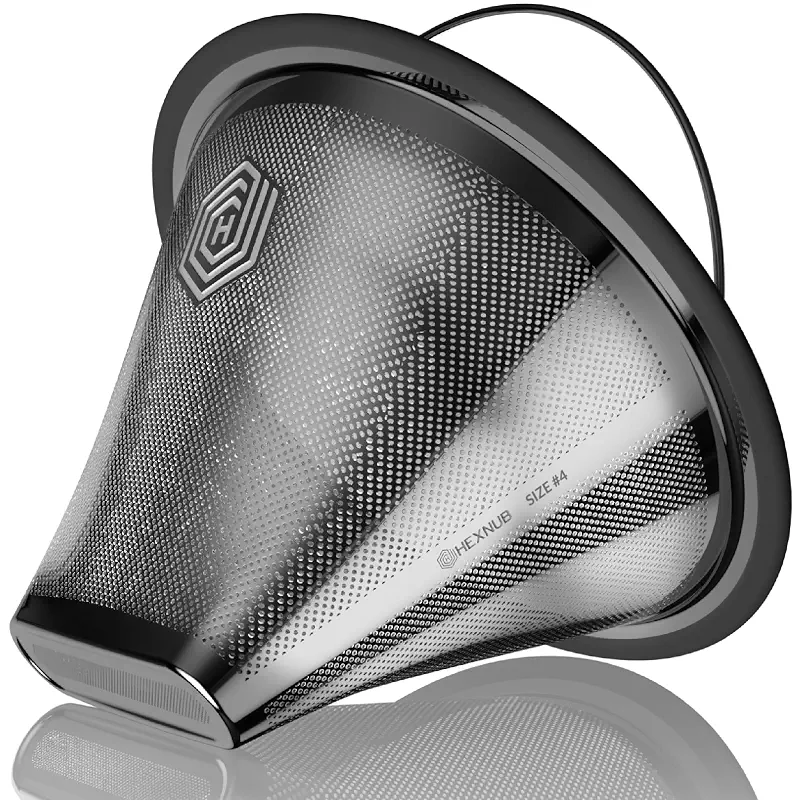 HEXNUB Reusable #4 Coffee Filter for Technivorm Moccamaster KBGV and KBT | Durable Stainless Steel Mesh for Sustainable Brewing, Reduces Waste and Replaces Disposable Paper Filters