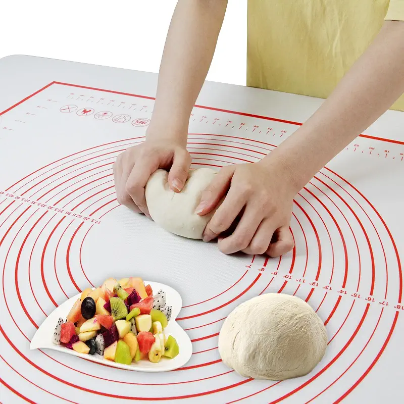 Dough Mat Pastry Silicone Baking Mats 32x24" Red for Rolling Dough Kneading Sheet Sourdough Bread Baking Supplies