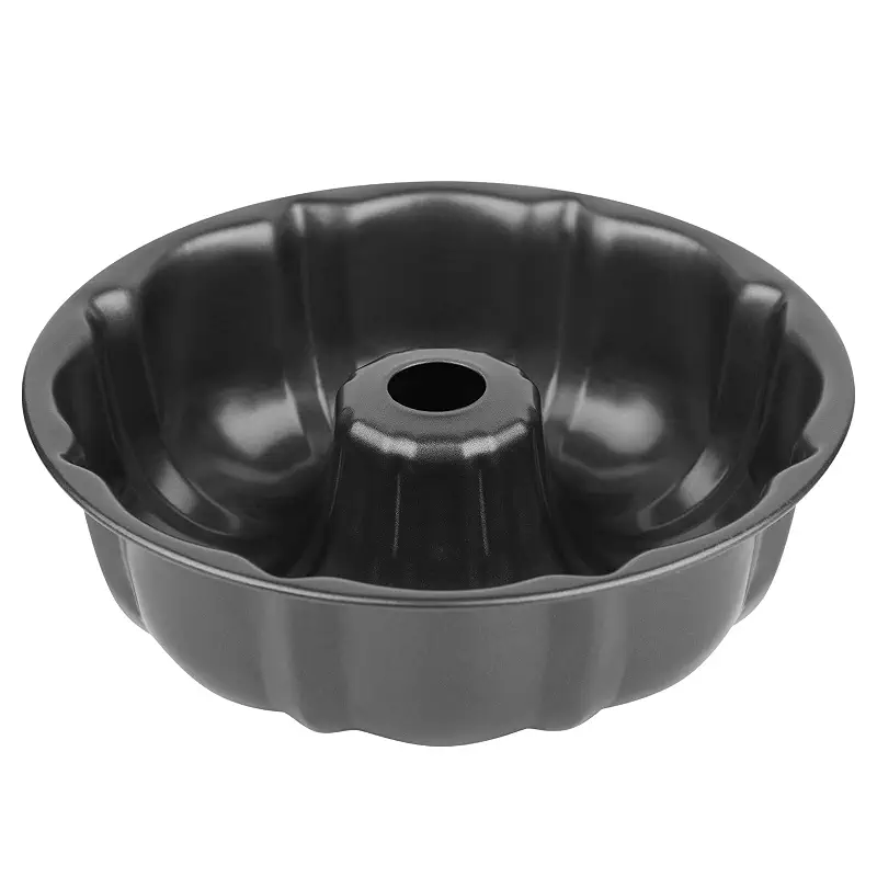 Novery 9.5" Non-Stick Carbon Steel Fluted Tube Cake Pan | For Pound Cake Jello Gelatin Flan Chocoflan, Heavy Duty, Non-Stick Easy Release, Sturdy Baking pan