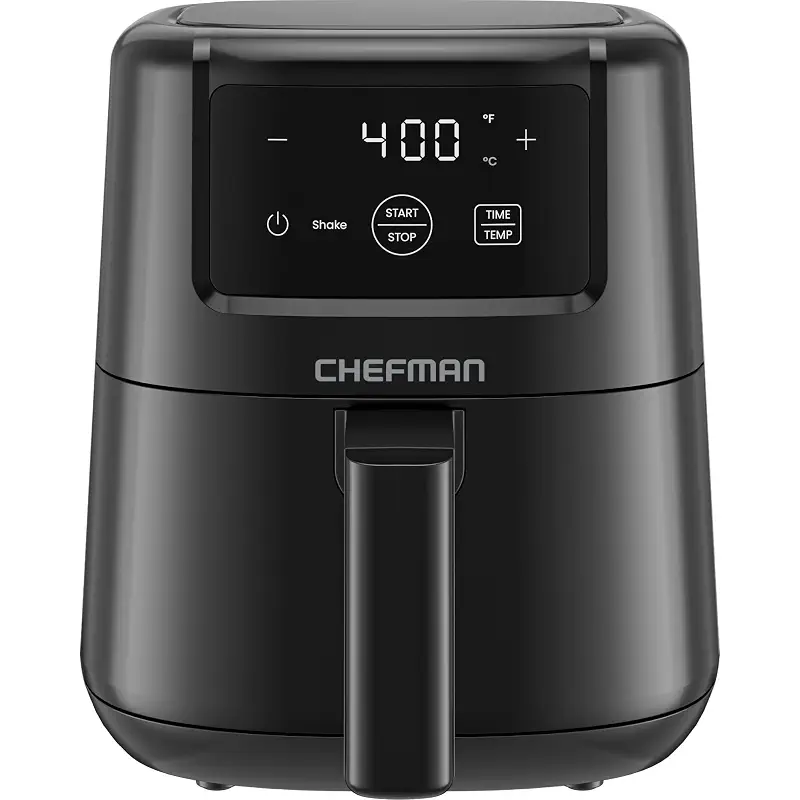 CHEFMAN 2 Qt Mini Air Fryer – Digital Space-Saving Compact Air Fryer with Nonstick and Dishwasher Safe Basket, Quick & Easy Meals in Minutes, Features Digital Timer and Shake Reminder – Black