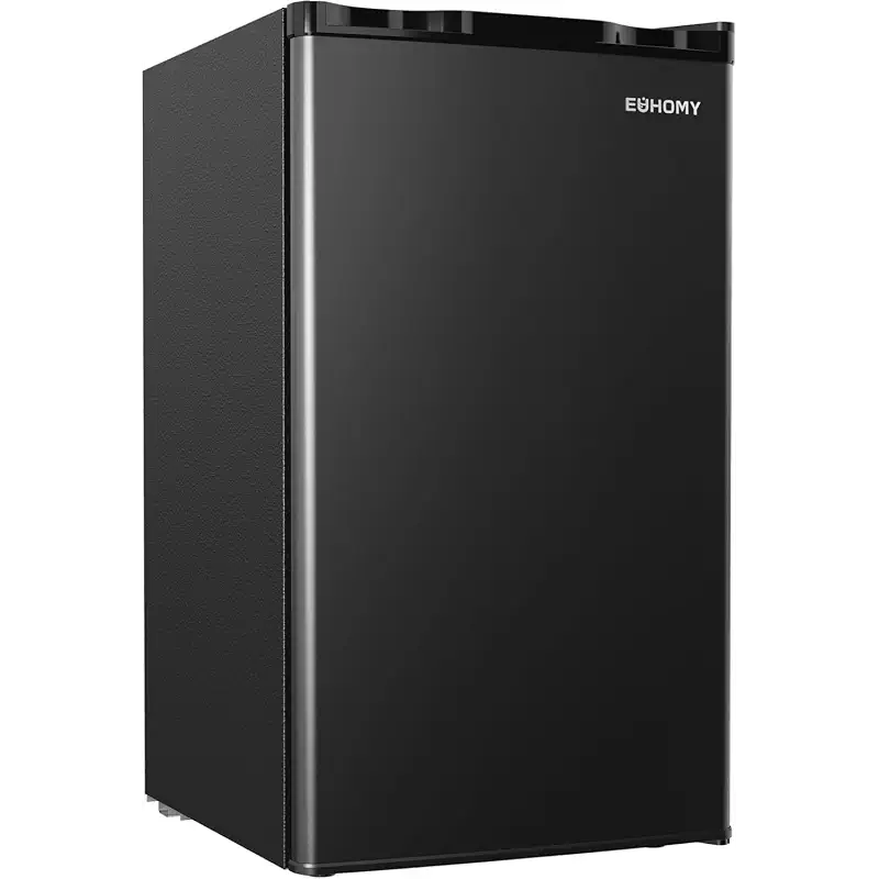 EUHOMY 3.2 Cu.Ft Mini Fridge with Freezer, Compact Refrigerator for Dorm | LED Light, 32°F to 50°F, Compressor Cooling, 38 dB, Adjustable Shelves, Reversible Door, Bedroom Use, Dorm Use