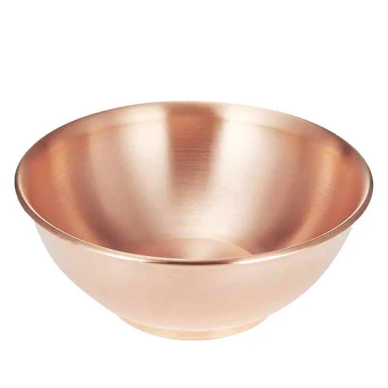 8''Pure Copper Bowl, 99.99% Copper Bowl for Kitchen, Coppers Mixing Bowls for Salad, Egg Beating, Pure Coppers Bowls for Family Friends