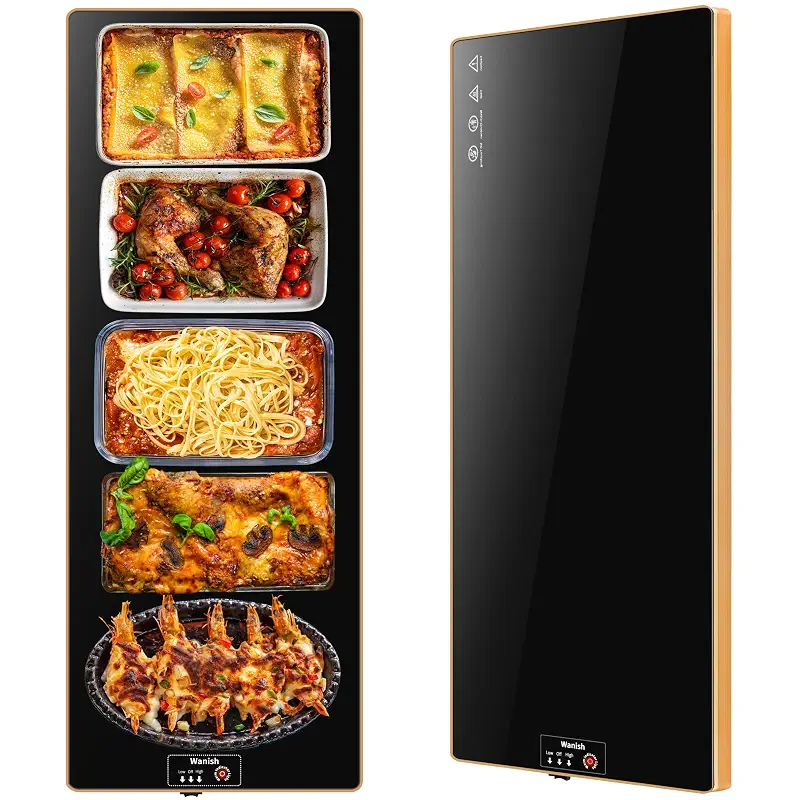 Electric Warming Tray,Extralong 40"x12",Tempered Glass Warming Mat for Food | Keep Food Warm,Food Warmers For Parties Buffet Daily Gatherings,Temperature Adjustable,With Thermostat,Full Surface Heating