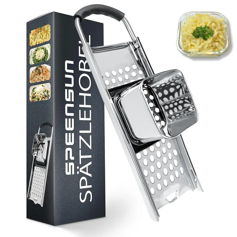SPEENSUN Spaetzle Maker, Stainless Steel Spaetzle Press for 30CM Pots | Dishwasher Safe Noodle Maker with Comfort Handle, Makes Homemade Knoepfle and Dumplings, Easy to Clean